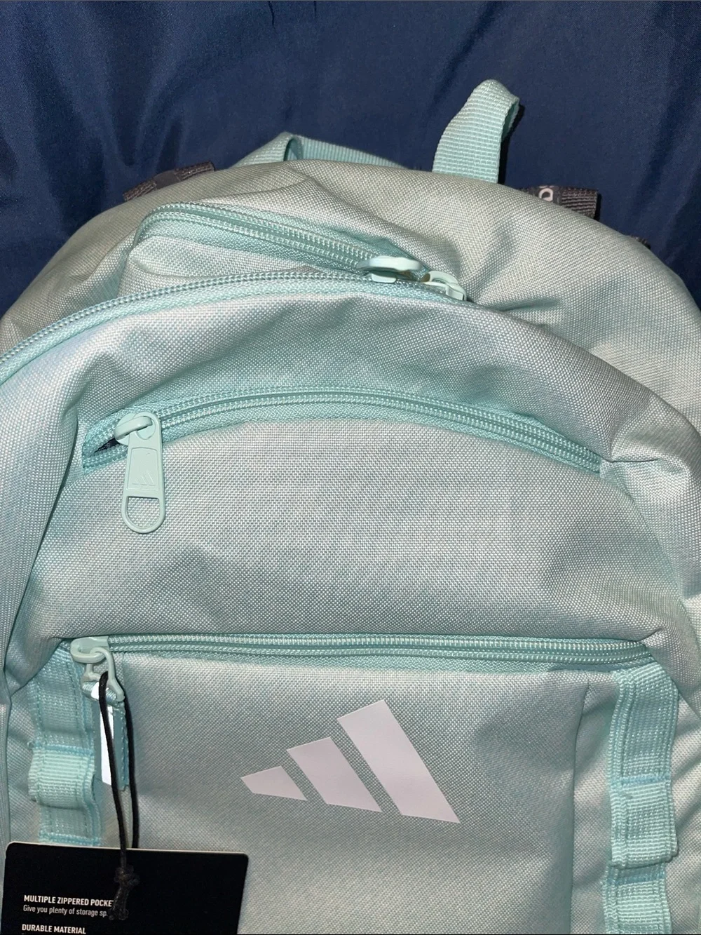 adidas Excelerator Twill Semi Flash Aqua Backpack with Gray Base - Picture 2 of 9